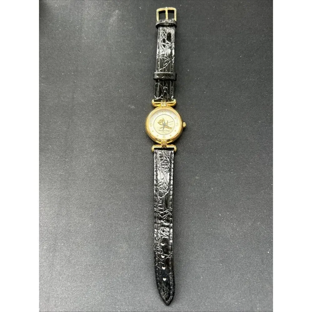 Mary Kay Gold Tone Black Band Women’s Quartz Watch